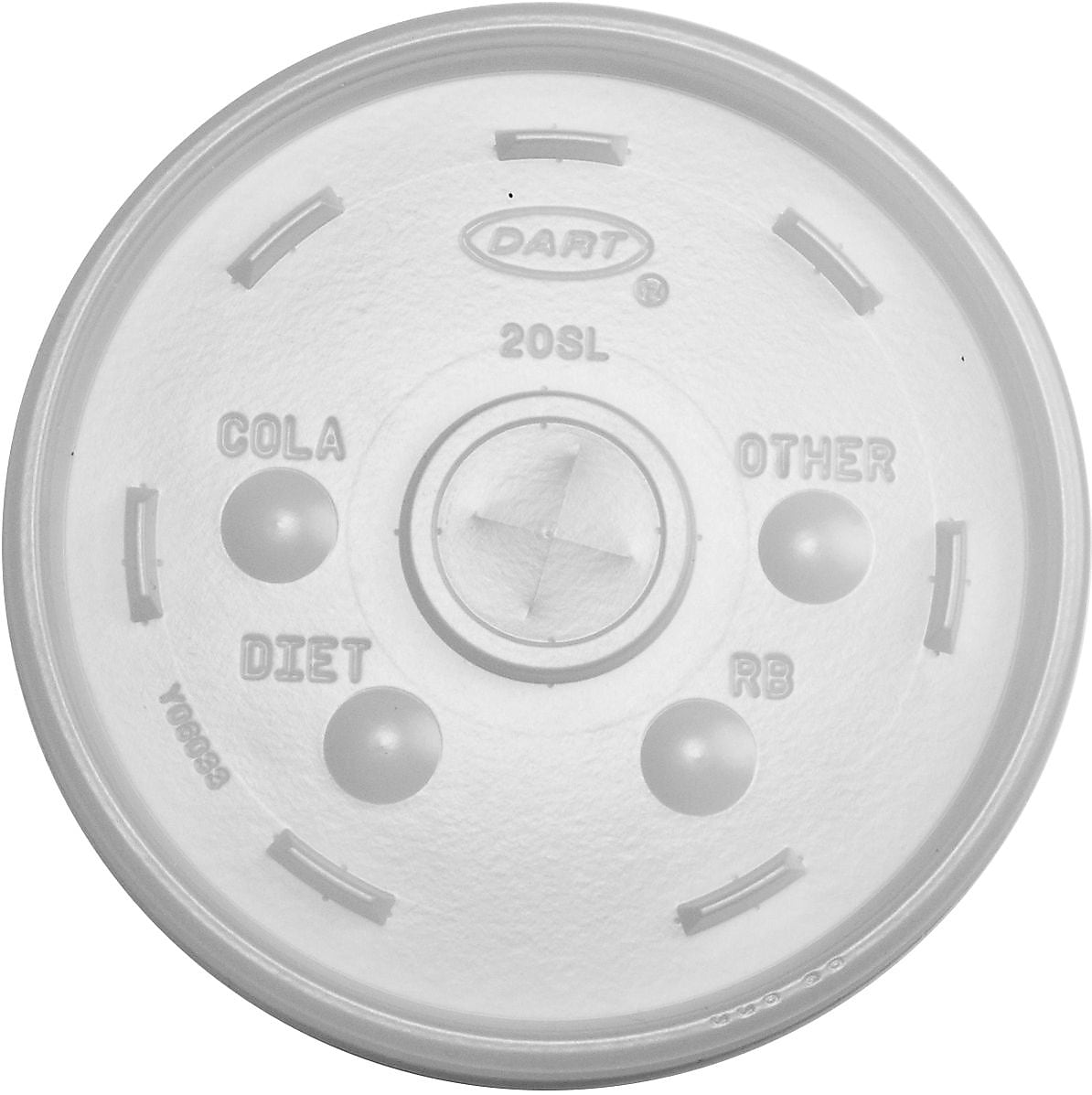 Dart Straw Slot Translucent Lid, 1000/CT