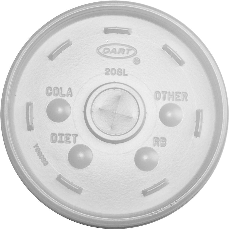 Dart Straw Slot Translucent Lid, 1000/CT