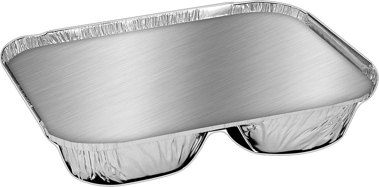 Durable™ 3-Compartment Aluminum Food Container with Lid, 250/CT (204535-250W)