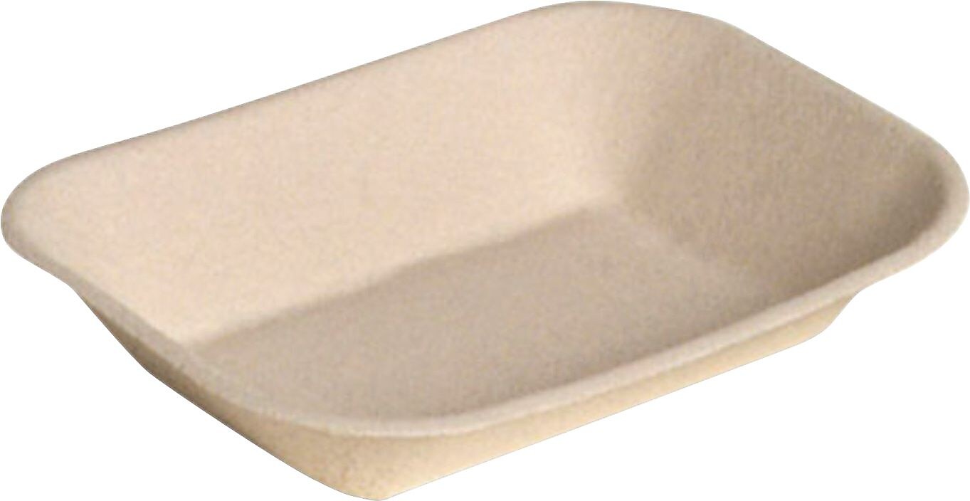 Chinet® JUST Food Tray, Beige, 7"(W) x 9"(D), 250/Pack