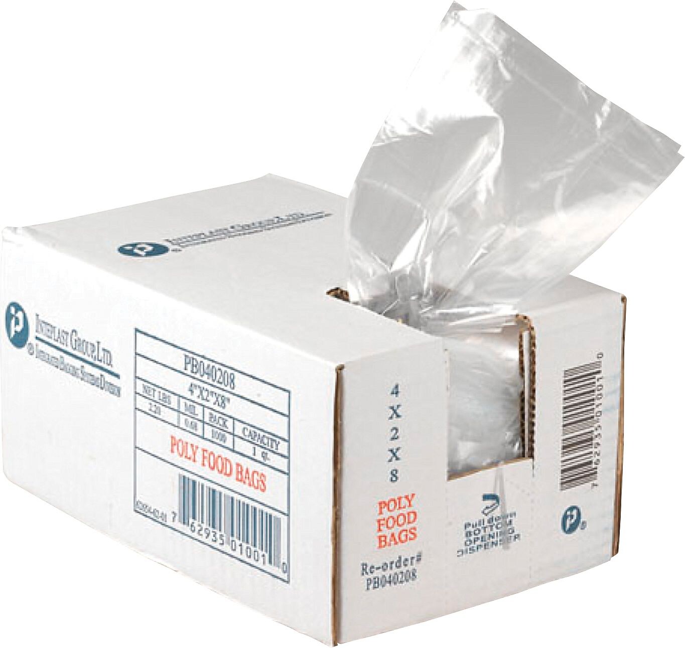 Inteplast Group Polyethylene Lunch Bag, 8" x 4" x 2", Clear, 1000/Carton (PB040208)