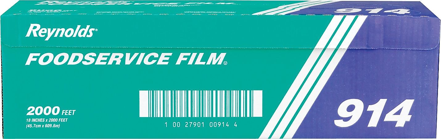 Reynolds Wrap® 914 PVC Film With Cutter Box, 18"(W) x 2000'(L), Clear