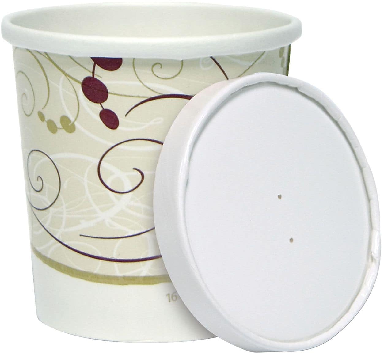 Solo Flexstyle® Paper Food Container/Vent Lid Combo Pack 16 oz., Symphony® Design, 250 Containers & Lids/Carton (KHB16A-J8000)