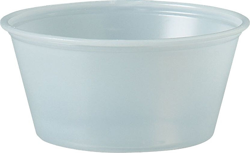 Solo P325 Plastic Souffle Portion Cup, Translucent, 3.25 oz., 2500/Pack