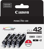 Canon 42 Black/Gray/Light Gray Standard Yield Ink Cartridge, 4/Pack (6384B008)