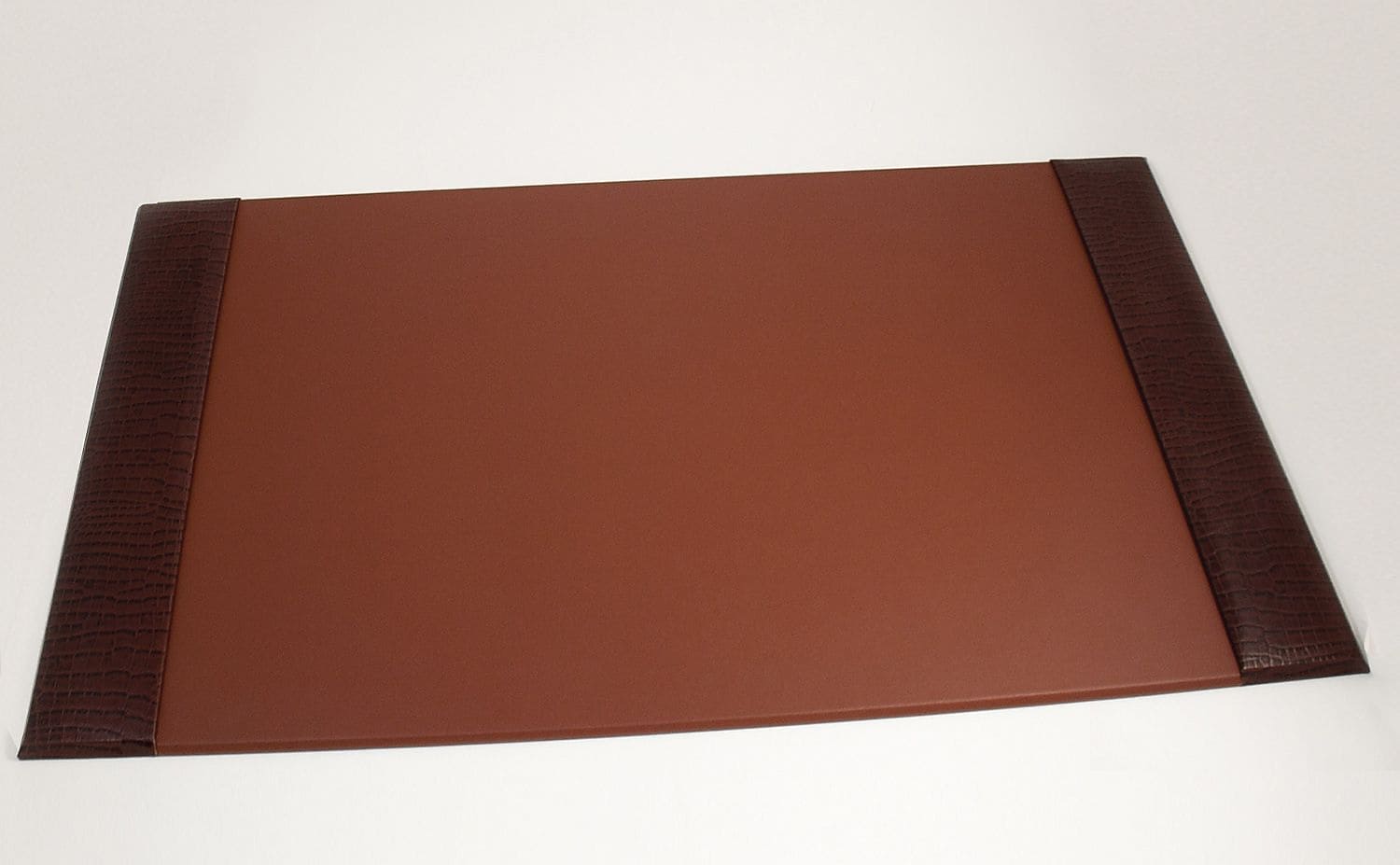 Bey-Berk Faux leather Desk Pad with Side Rail, 20" x 34", Brown (D1423)
