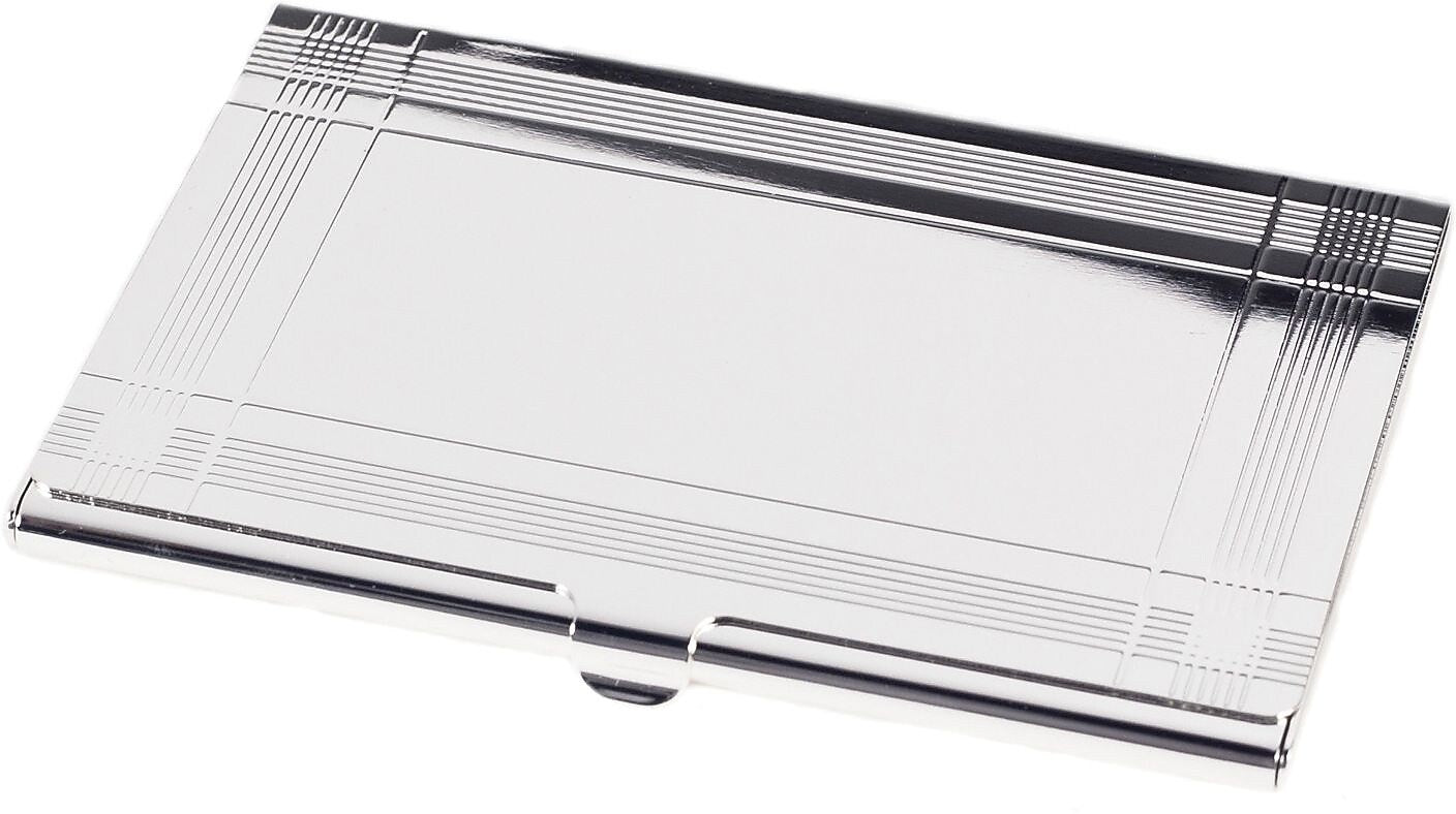 Bey-Berk Pocket Business Card Case, Silver Plated (D156)