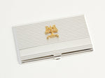 Bey-Berk D261 Silver Plated Business Card Case With Gold Plated Accents, Legal