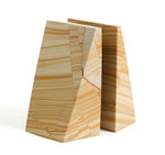 Bey-Berk Marble Marble Book Ends, 6"H, Beige (R10S)