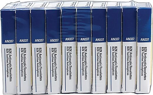 First Aid Only Antiseptic Wipes Refill for ANSI-Compliant First Aid Kits, 10/Pack (AN-337)