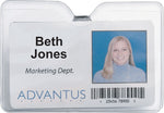 Advantus ID Badge Holder - Horizontal with Clip, 4" x 3" Insert Size, 50/Pack (75456)