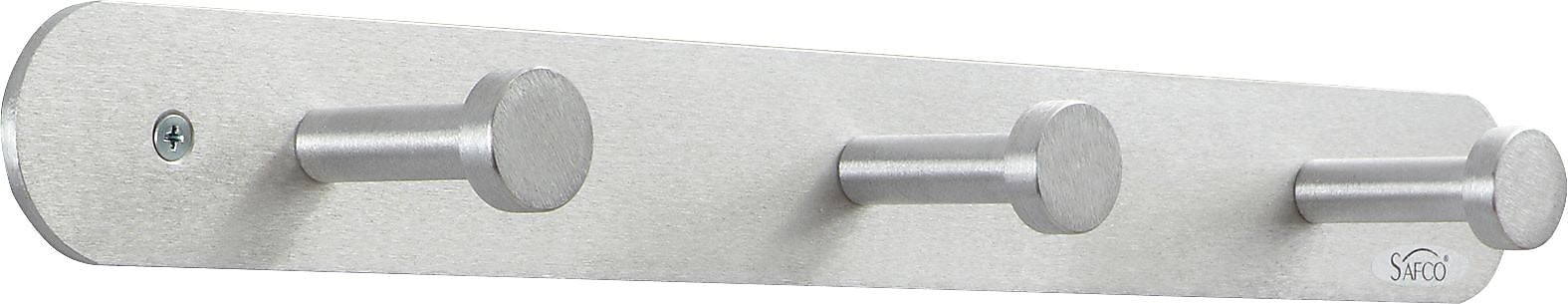 Safco Nail Head Coat Hook, 3 Hook, Silver, EA  (4201)