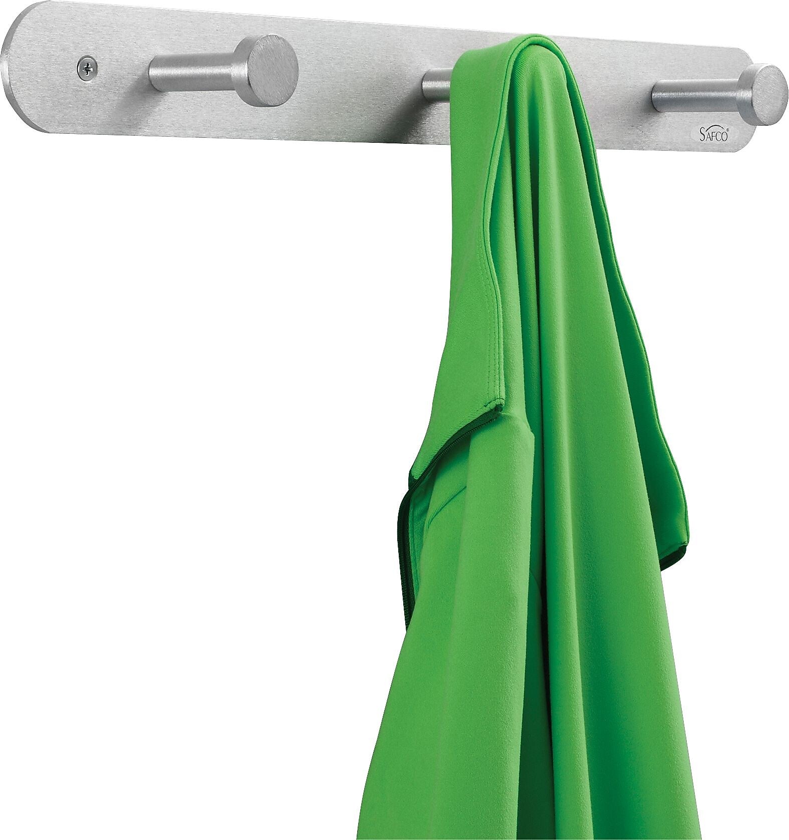 Safco Nail Head Coat Hook, 3 Hook, Silver, EA  (4201)
