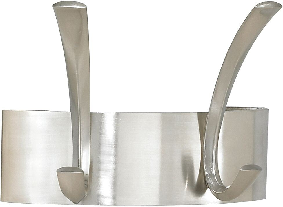 Safco® Metal Coat Rack, 2 Hook, Silver, 5"H x 7"W x 4 1/2"D