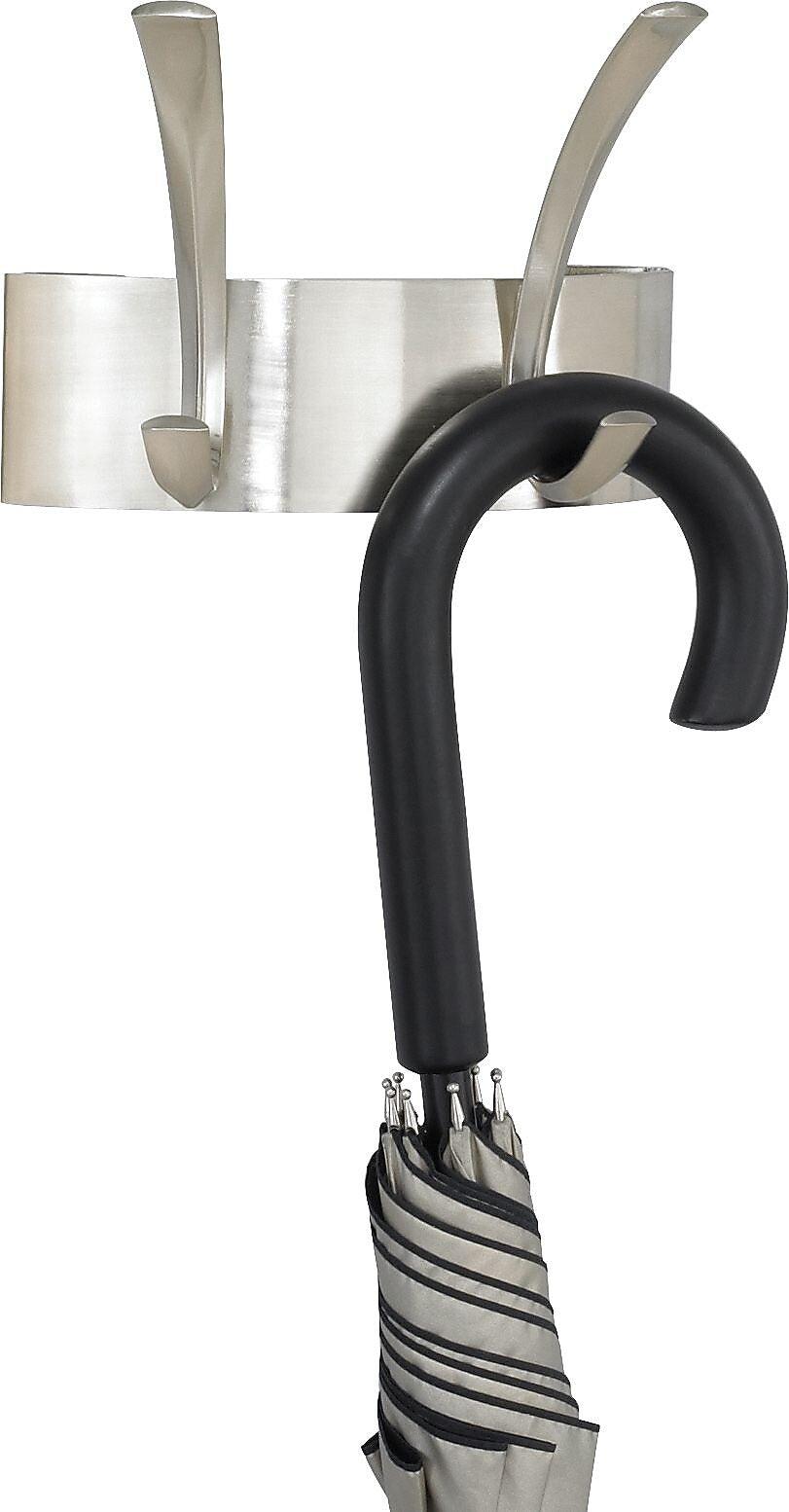 Safco® Metal Coat Rack, 2 Hook, Silver, 5"H x 7"W x 4 1/2"D