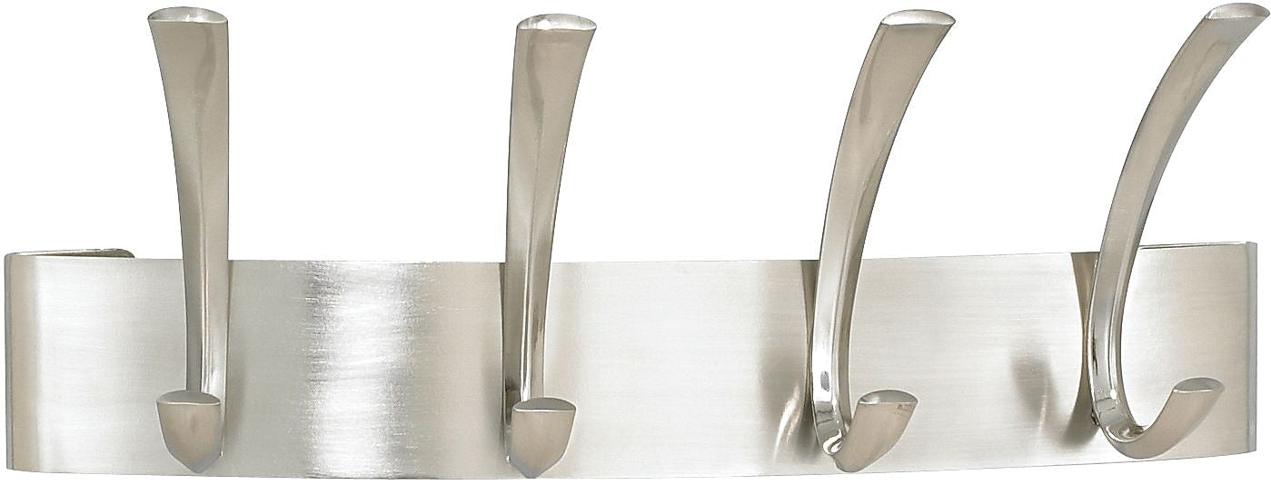 Safco® Metal Coat Rack, 4 Hook, Silver, 5 1/4"H x 14 1/4"W x 4 1/4"D