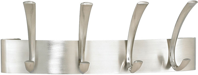Safco® Metal Coat Rack, 4 Hook, Silver, 5 1/4"H x 14 1/4"W x 4 1/4"D