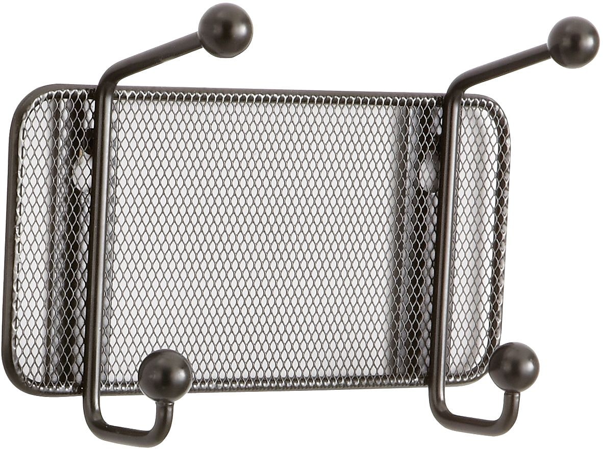 Safco Onyx 2 Hook Wall Rack, Black, Mesh (6401BL)