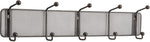 Safco Onyx Mesh Wall Rack, 5 Hook, Black, 5 1/2"H x 26 3/4"W x 3"D