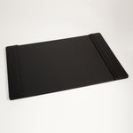 Bey-Berk Faux leather Desk Pad with Side Rail, 17" x 26", Black (D413)