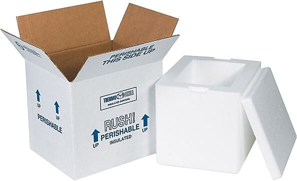 8" x 6" x 7" Insulated Shipper Box, White (207C)