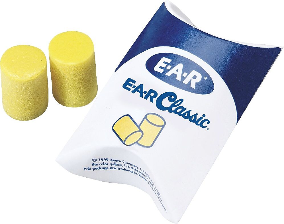 3M E-A-R Classic Uncorded Earplugs, NRR 29 dB, Yellow, 200/Box (310-1001)