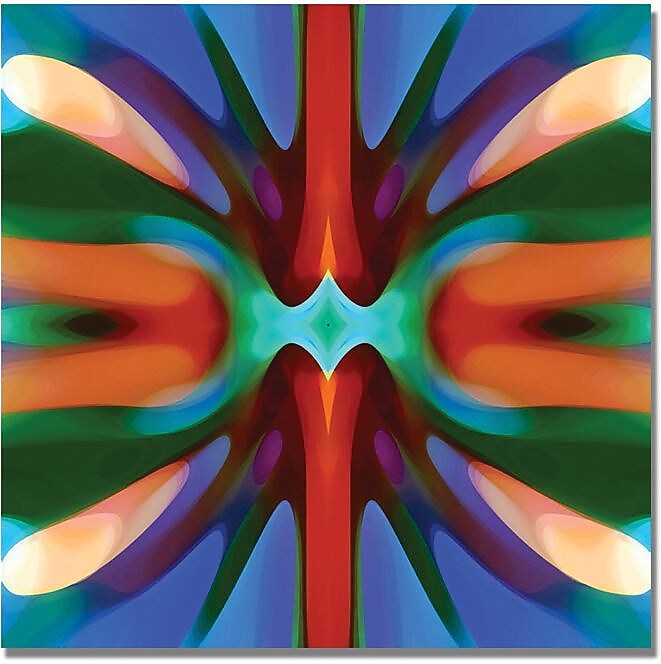 Trademark Global Amy Vangsgard "Tree Light Symmetry Blue Green" Canvas Art, 35" x 35"