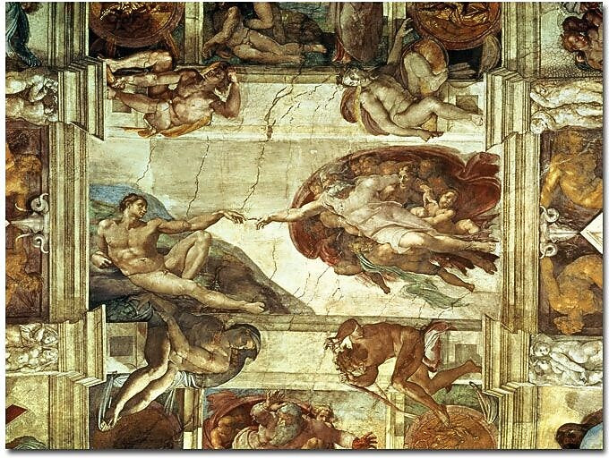 Trademark Global Leonardo da Vinci "The Creation of Adam" Canvas Art, 24" x 32"