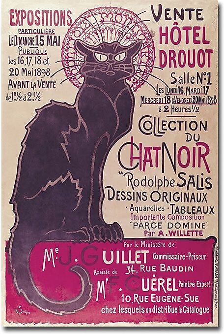 Trademark Global Theophile A. Steinlen "Collection du Chat Noir" Canvas Art, 47" x 30"