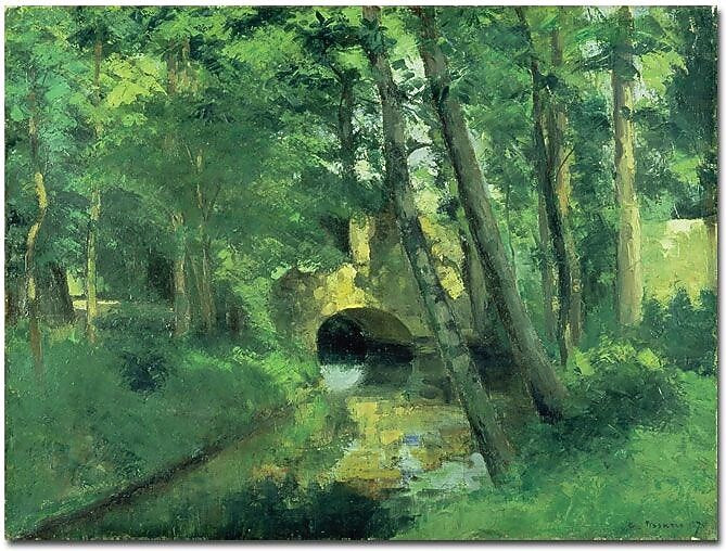Trademark Global Camille Pissarro "The Little Bridge Pontoise 1875" Canvas Art, 35" x 47"