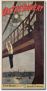 Trademark Global Steve Brodie "Steve Brodie's Leap from the Brooklyn Bridge" Canvas Art, 47" x 24"