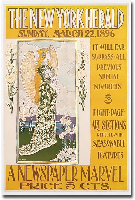 Trademark Global Louis Rhead "The New York Herald, 1896" Canvas Art, 47" x 30"