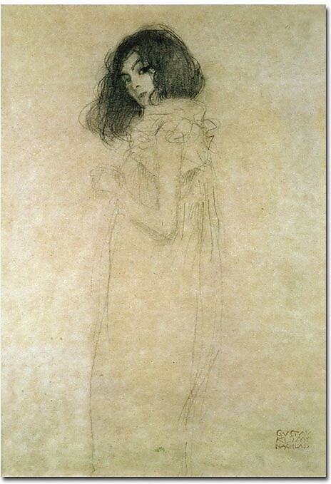 Trademark Global Gustav Klimt "Portrait of a Young Woman, 1896-97" Canvas Art, 47" x 30"