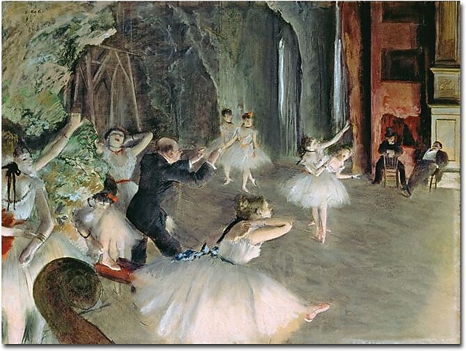 Trademark Global Edgar Degas "The Rehearsal of the Ballet on Stage" Canvas Art, 35" x 47"