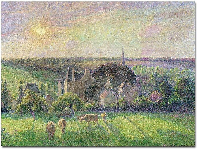 Trademark Global Camille Pissarro "The Church and Farm of Eragny 1895" Canvas Art, 35" x 47"