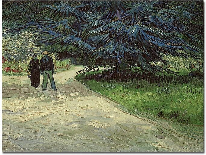Trademark Global Vincent Van Gogh "Couple in the Park Arles, 1888" Canvas Art, 18" x 24"