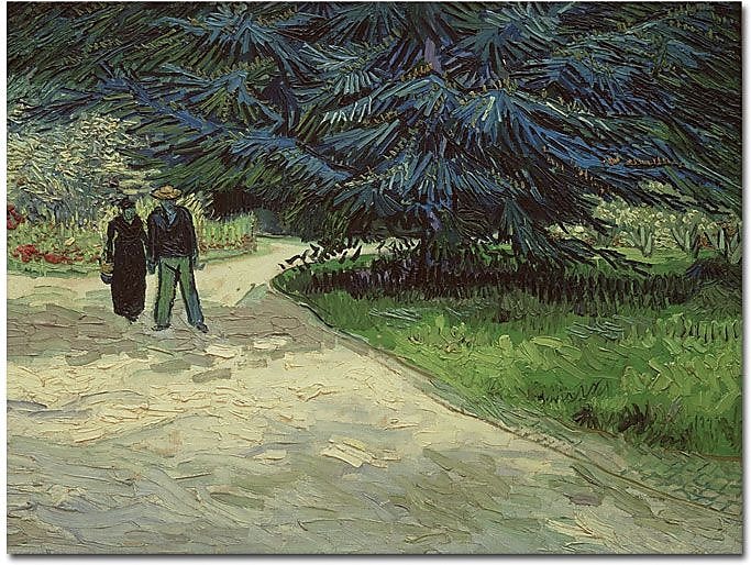 Trademark Global Vincent Van Gogh "Couple in the Park Arles, 1888" Canvas Art, 26" x 32"