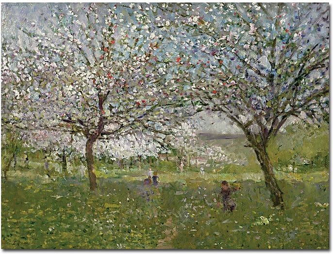 Trademark Global Ernest Quost "Apple Trees in Flower" Canvas Art, 18" x 24"