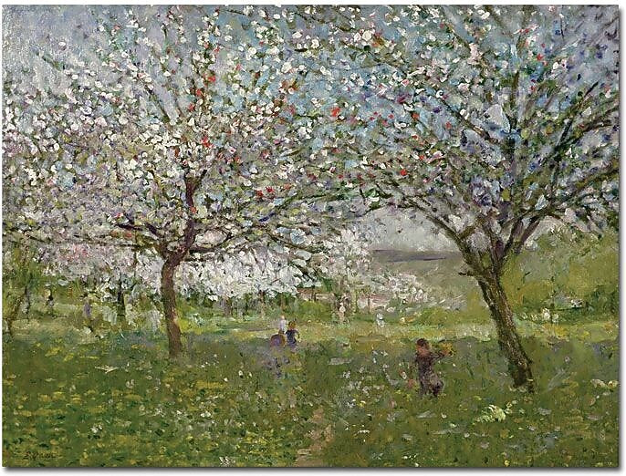 Trademark Global Ernest Quost "Apple Trees in Flower" Canvas Art, 24" x 32"