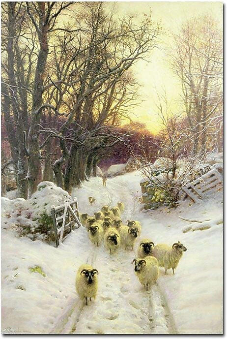 Trademark Global Joseph Farquharson "The Sun had Closed a Winter's Day" Canvas Art, 47" x 35"