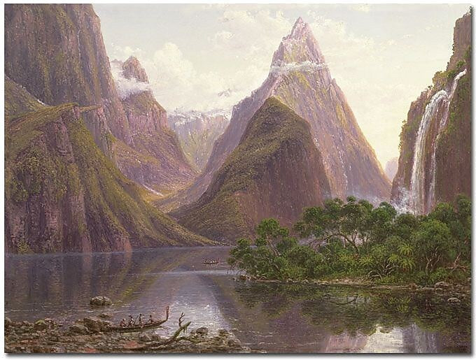 Trademark Global Eugen von Guerard "Milford Sounds, New Zeland" Canvas Art, 35" x 47"