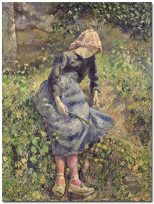 Trademark Global Camille Pissarro "Girl with a Stick 1881" Canvas Art, 47" x 35"