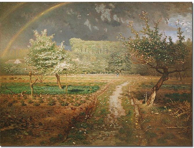 Trademark Global Jean Francois Millet "Spring at Barbizon, 1868" Canvas Art, 35" x 47"