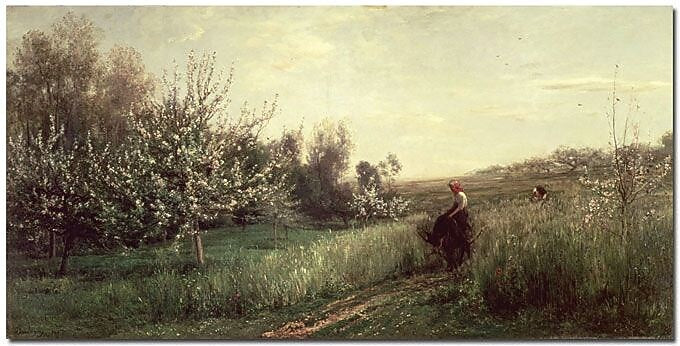 Trademark Global Charles Daubigny "Spring, 1857" Canvas Art, 24" x 47"