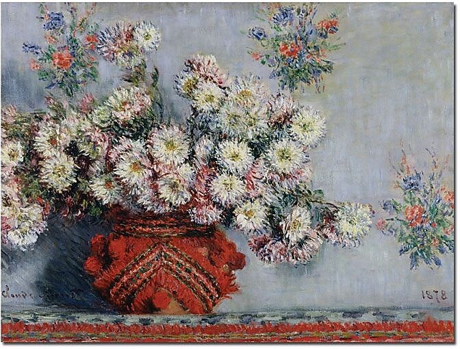 Trademark Global Claude Monet "Chrusanthemums, 1878" Canvas Art, 14" x 19"