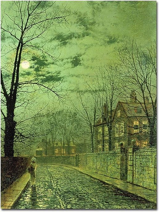 Trademark Global John Atkinson Grimshaw "A Moonlit Road" Canvas Art, 24" x 18"