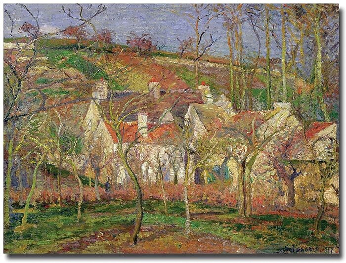 Trademark Global Camille Pissarro "Red Roofs, 1877" Canvas Art, 18" x 24"
