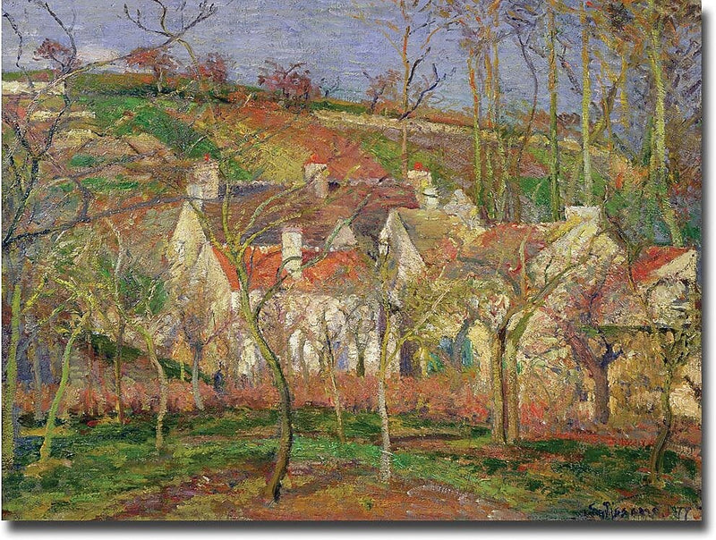 Trademark Global Camille Pissarro "The Red Roofs, Winter, 1877" Canvas Art, 26" x 32"