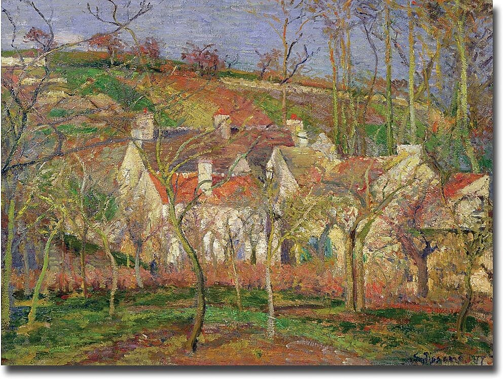 Trademark Global Camille Pissarro "The Red Roofs, Winter, 1877" Canvas Art, 26" x 32"