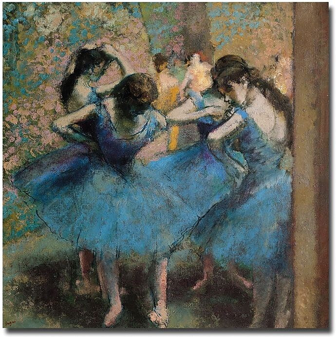Trademark Global Edgar Degas "Dancers in Blue 1890" Canvas Art, 24" x 24"